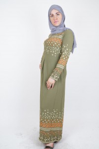 Хиджаб зеленое платье