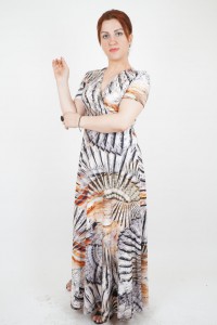 Digital design short sleeve dress