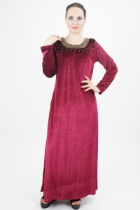 мусульманская мода,Платье велюр мусульманского стиля